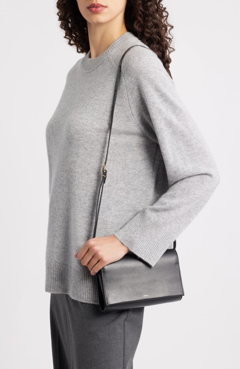 Vince Leather Crossbody Wallet, Alternate, color, Black