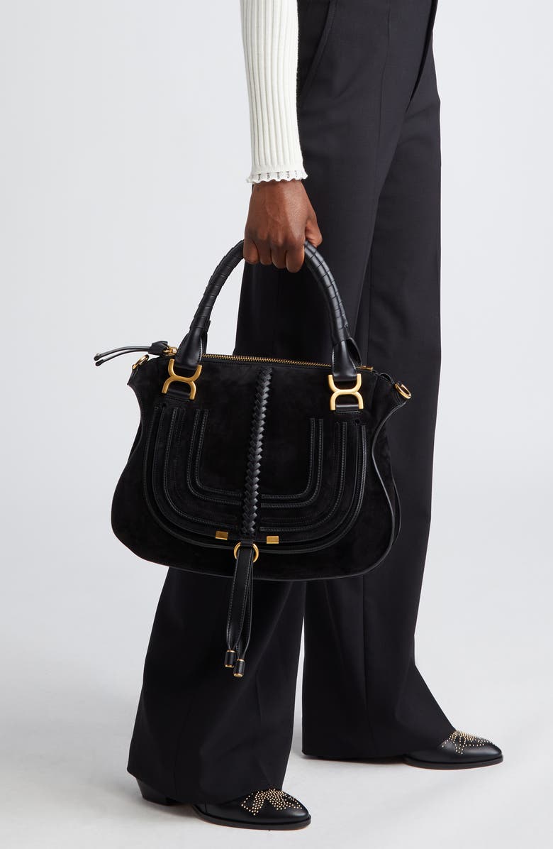 Chloé Medium Marcie Leather Satchel, Alternate, color,