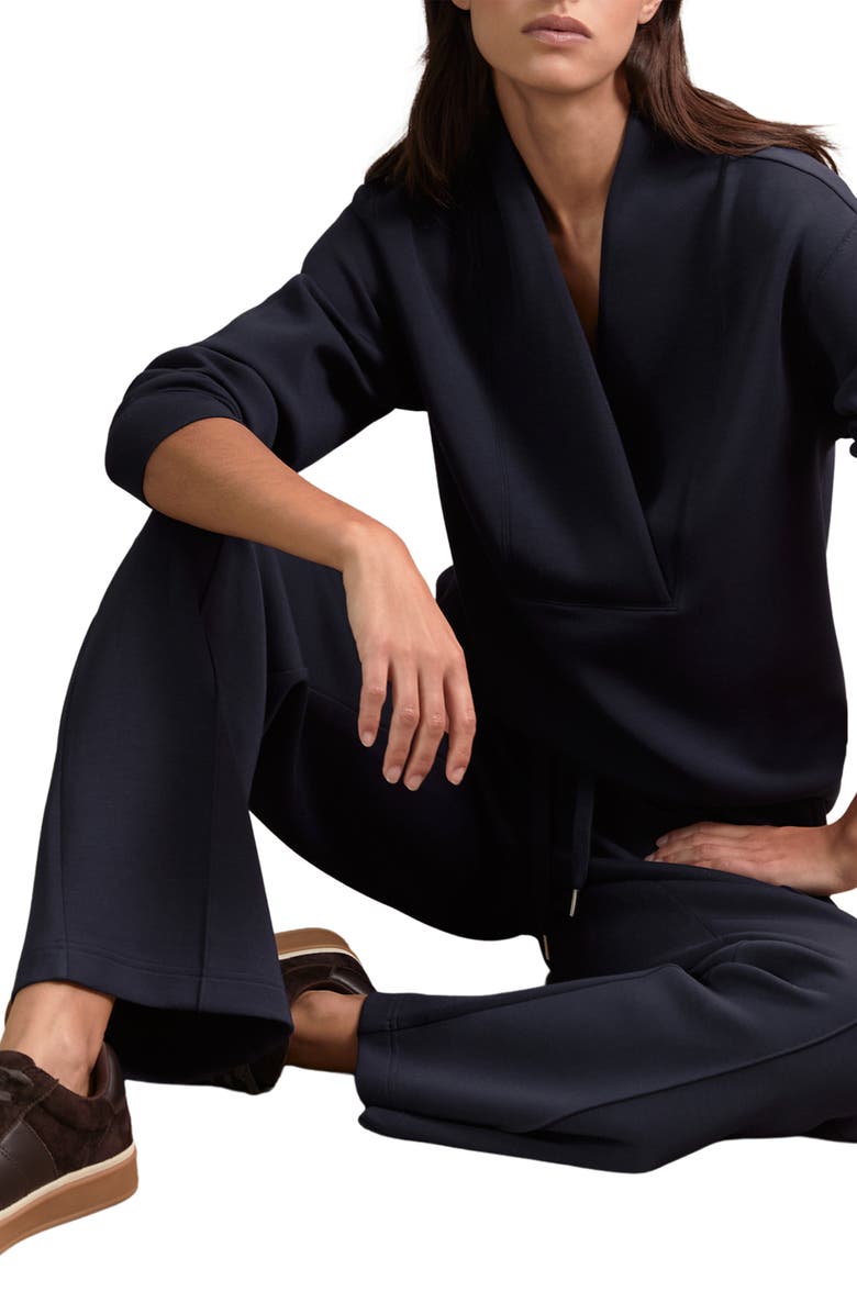 Reiss Annabel Shawl Collar Sweatshirt, Alternate, color, Navy