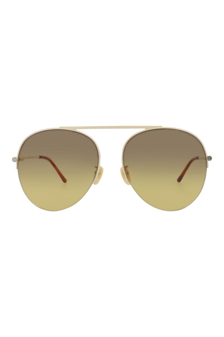 Novelty 61mm Aviator Sunglasses, Main, color, IVORY IVORY BROWN