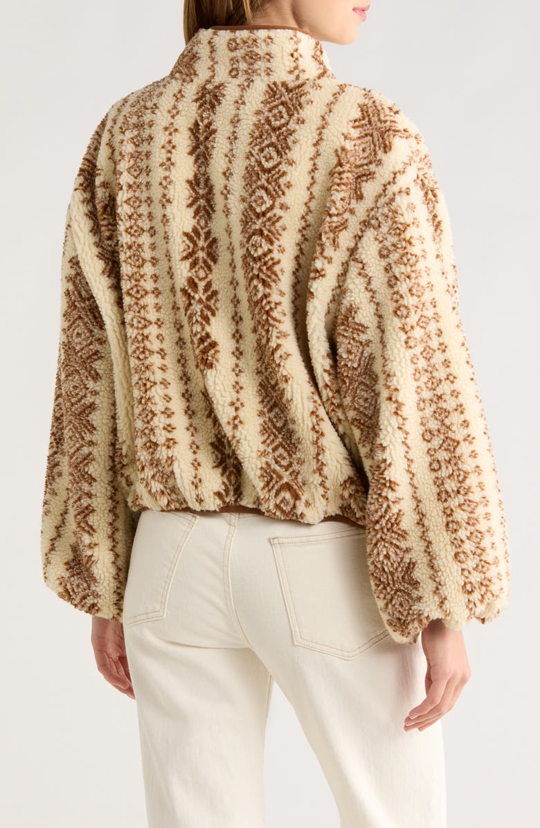 All in Favor High Pile Fleece Jacket, Alternate, color, Ivory/ Butter Brown