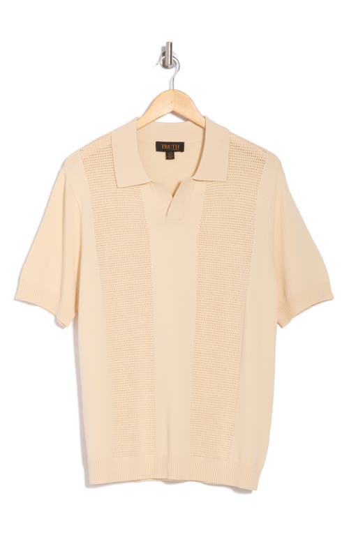 Truth Johnny Collar Pointelle Knit Sweater Polo