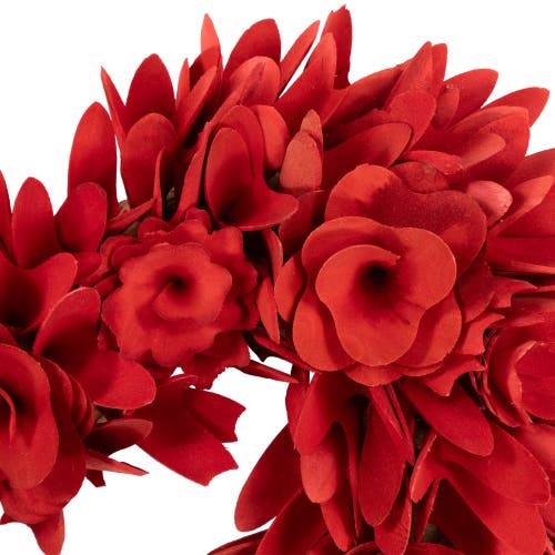 Northlight Wooden Rose Artificial Valentine's Day Floral Wreath, 15" In Red