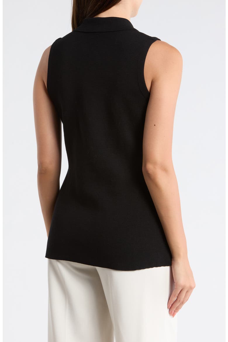 Teardrop Button Sweater Vest, Alternate, color, BLACK