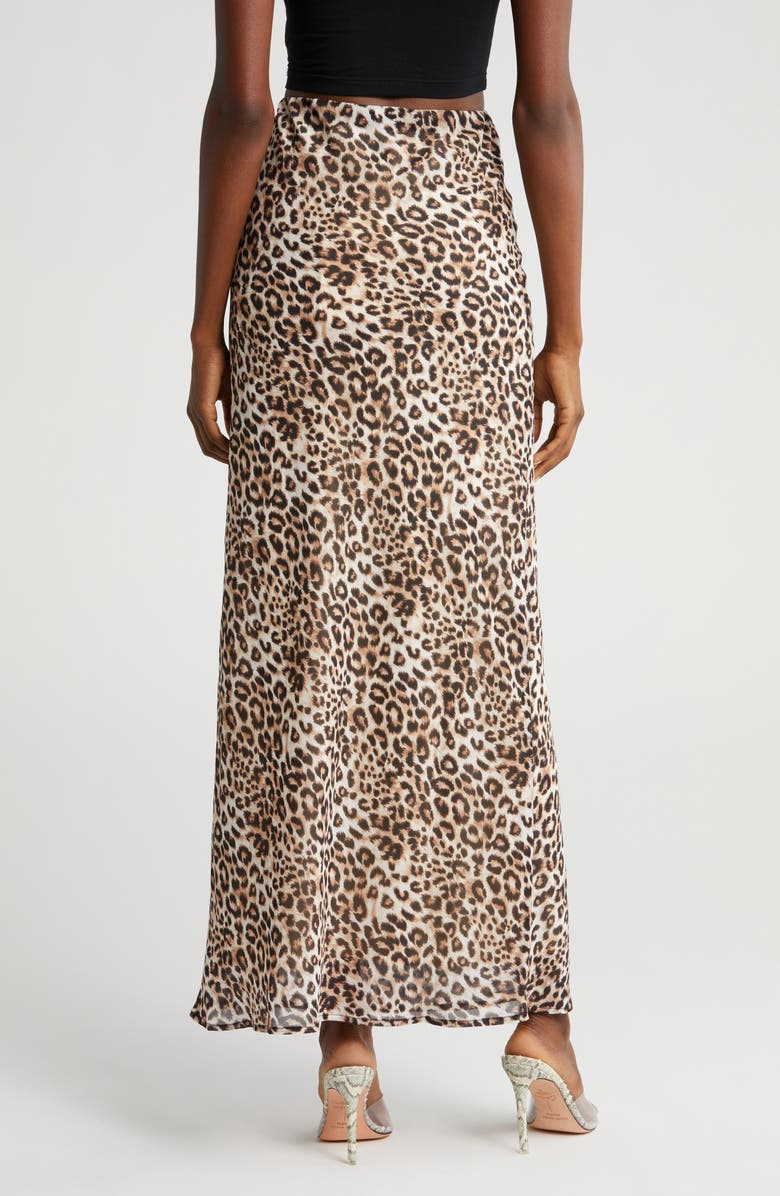 WAYF Mae Leopard Print Maxi Skirt, Alternate, color,