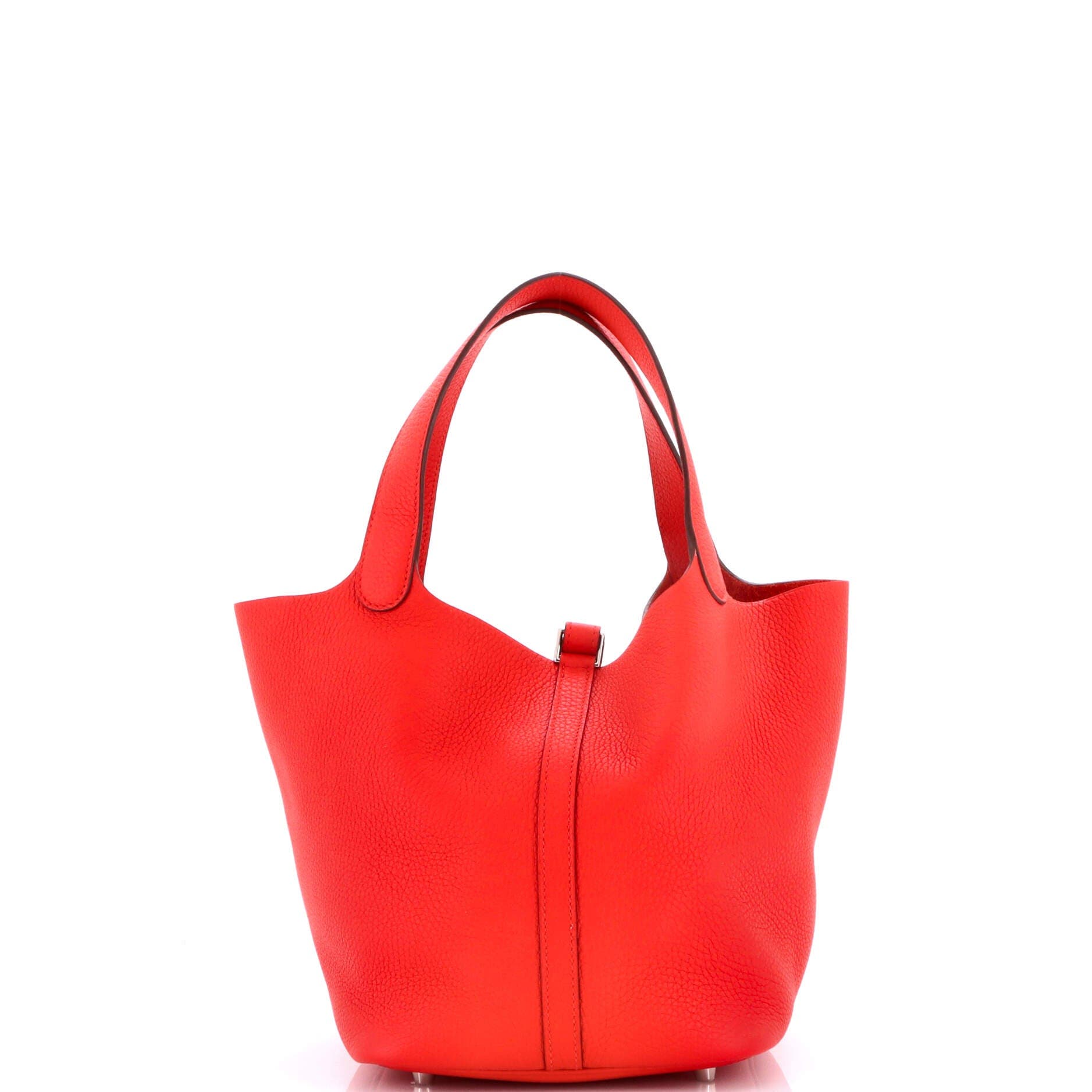 Pre-Owned Hermes Picotin Lock Bag Clemence MM, Alternate, color, Rouge De Coeur