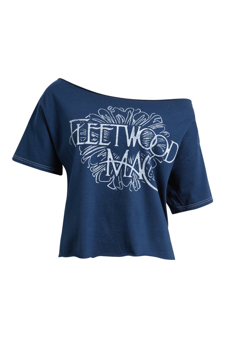 Fleetwood Mac Off the Shoulder Tee, Alternate, color, NAVY