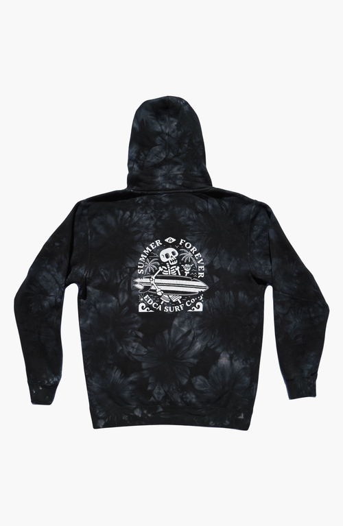 Everyday California Summer Is Forever Hoodie In Black Tie-dye