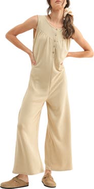 WISHLIST Rib Knit Wide Leg Jumpsuit