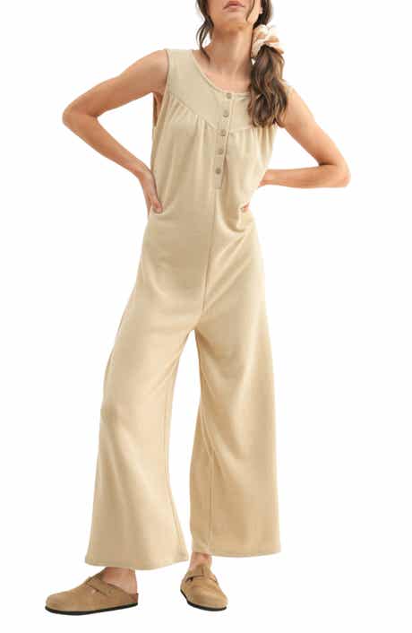 WISHLIST Rib Knit Wide Leg Jumpsuit