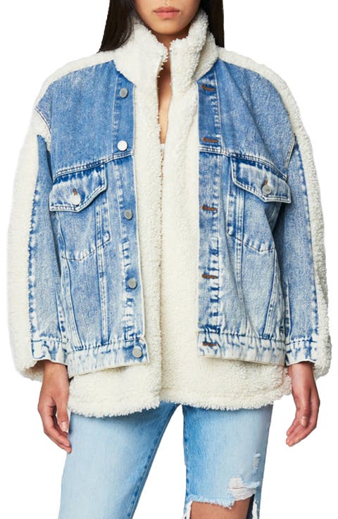 Denim & Faux Shearling Trucker Jacket