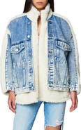 BLANKNYC Denim & Faux Shearling Trucker Jacket
