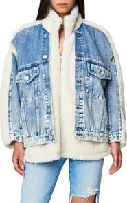 BLANKNYC Denim & Faux Shearling Trucker Jacket