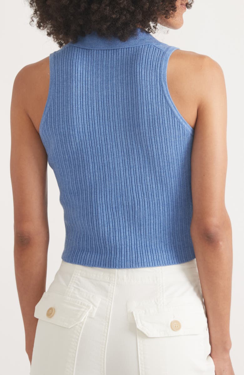Marine Layer Amelia Rib Sleeveless Johnny Collar Crop Polo, Alternate, color, 