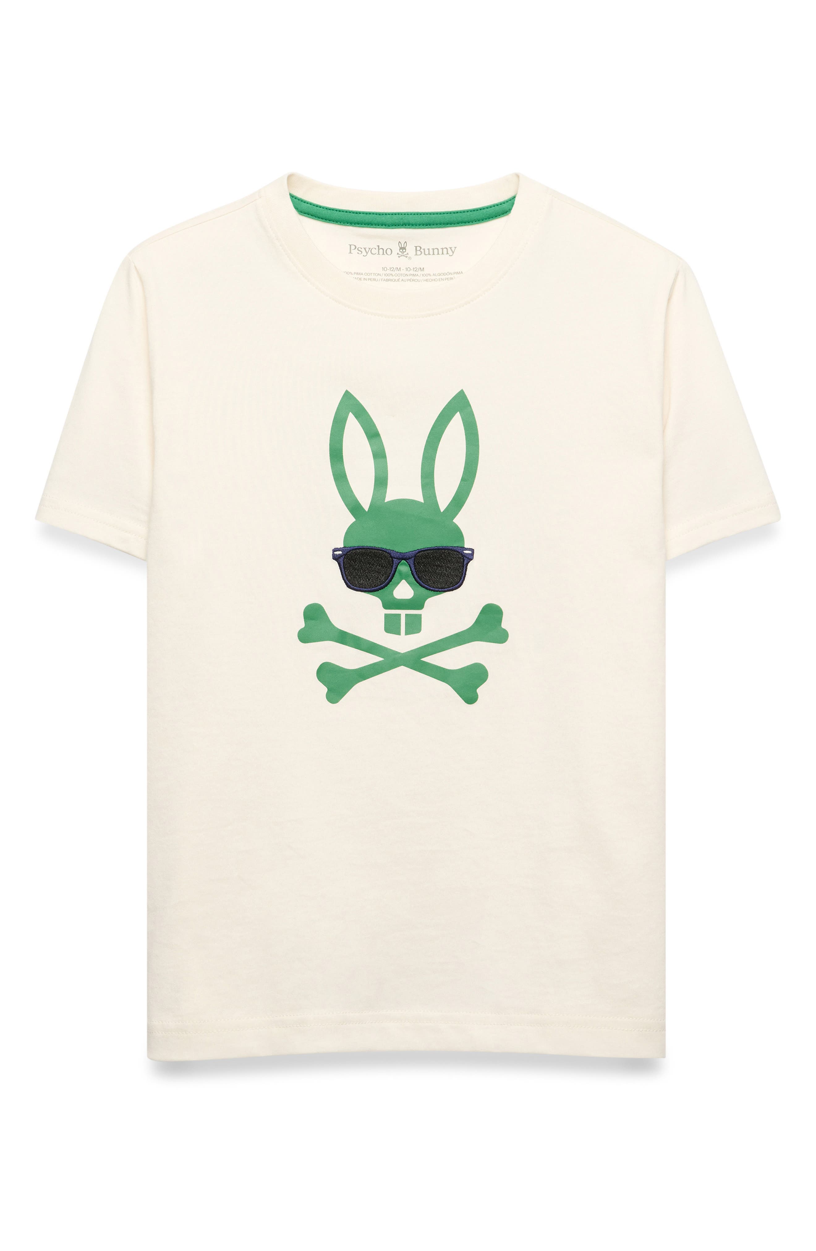 Psycho Bunny Kids' Luca Embroidered Pima Cotton Graphic T-shirt In White
