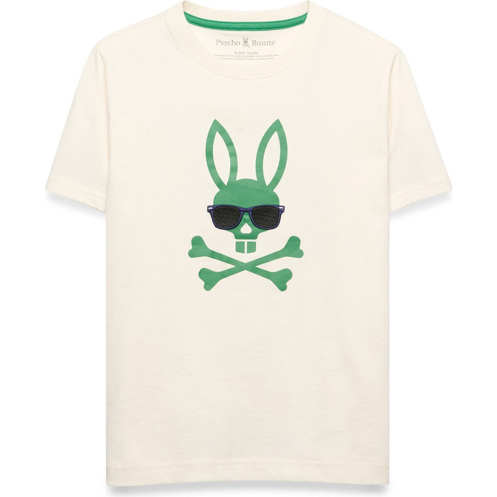 Psycho Bunny Kids' Luca Embroidered Pima Cotton Graphic T-shirt In White