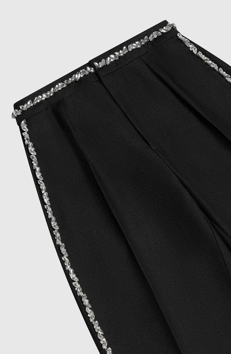 Manière De Voir Patricia Embellished Tailored Trousers, Alternate, color, Black