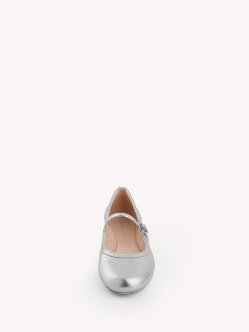 Gianvito Rossi Carla Nappa Silk Washed Ballerina In Silver