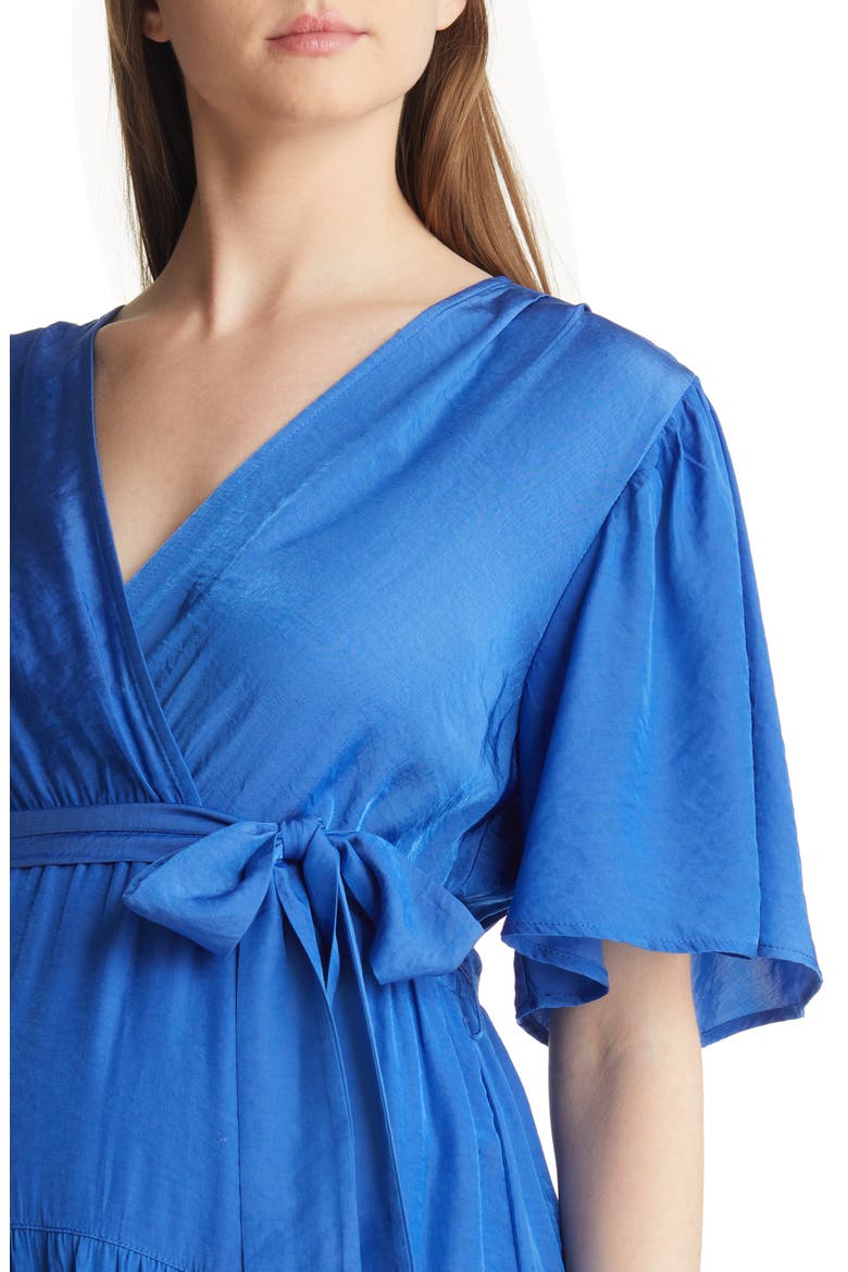 Crossover Faux Wrap Maternity Maxi Dress, Alternate, color, COBALT