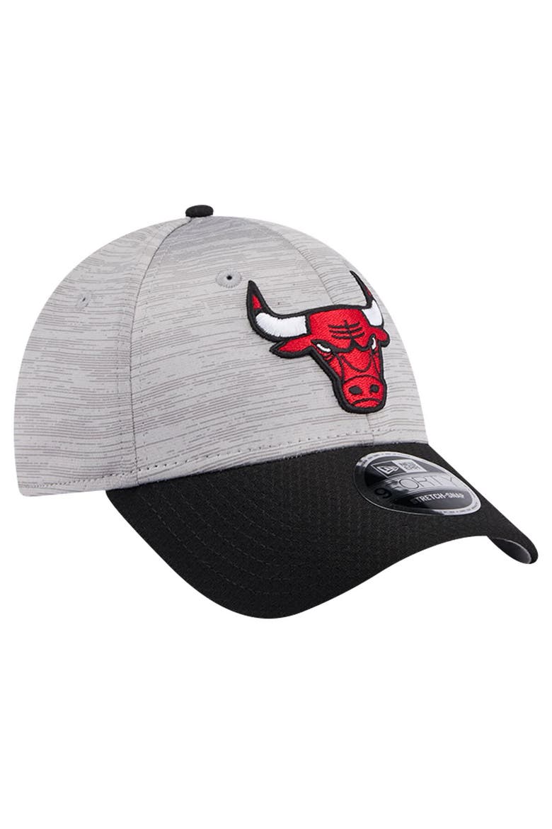 Men's New Era Heather Gray/Black Chicago Bulls Active Digi-Tech Two-Tone 9FORTY Adjustable Hat, Alternate, color, Heather Gray