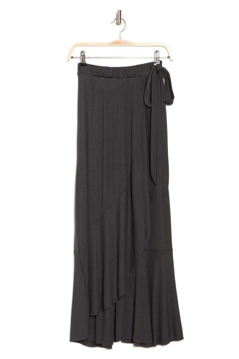 Wrap Midi Skirt, Alternate, color, CHARCOAL