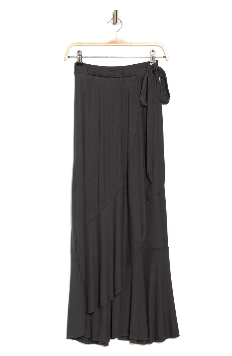 GO COUTURE Wrap Midi Skirt, Alternate, color, Charcoal