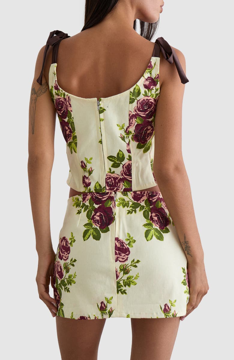 Motel Jatmi Floral Corset Top, Alternate, color, Bouquet Roses Cream