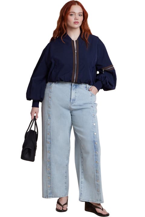 Snap Front Midrise Jean (Plus)
