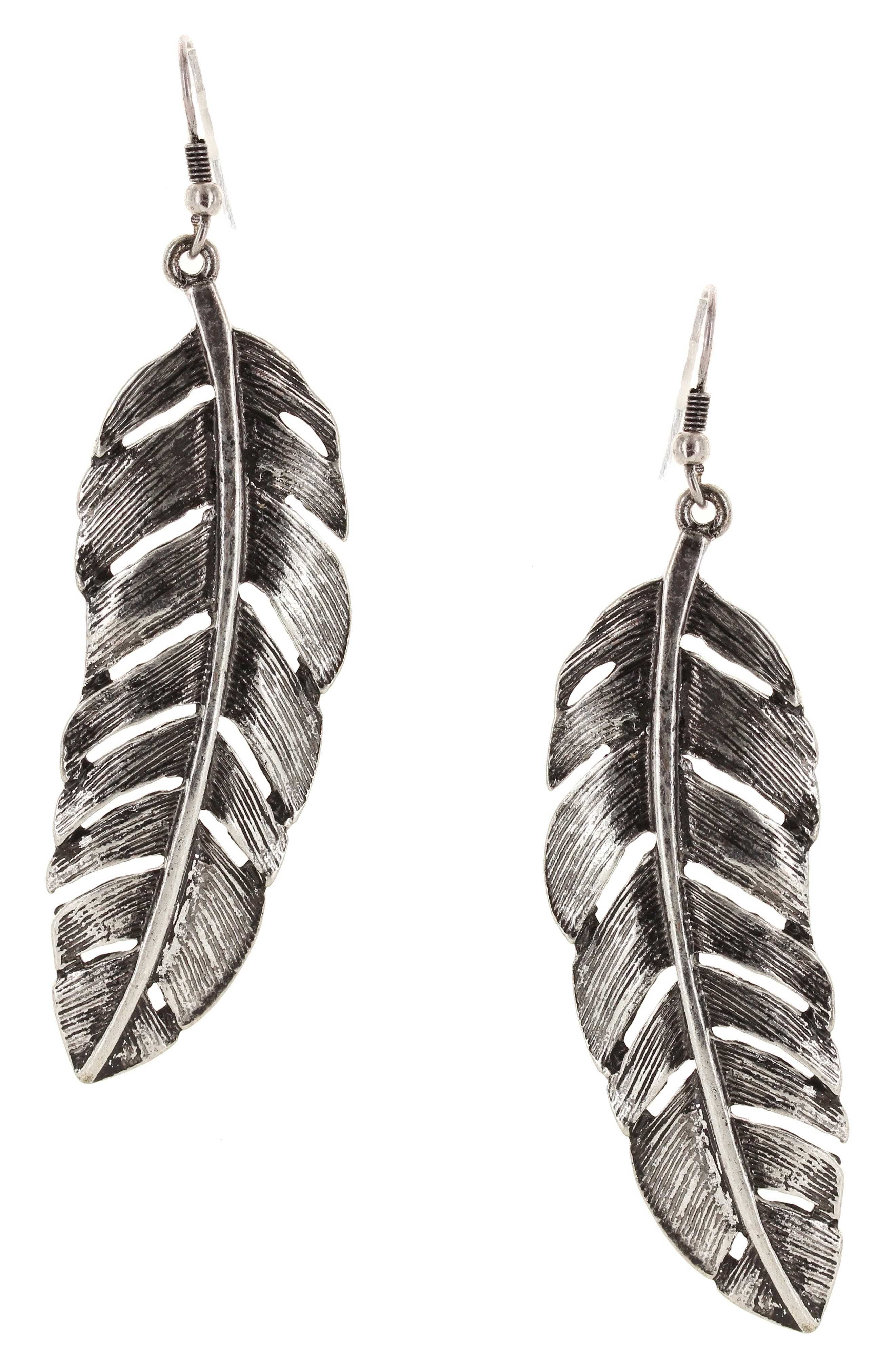 Feather Drop Earrings