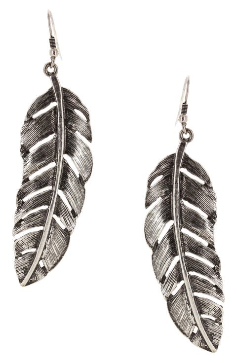 Feather Drop Earrings