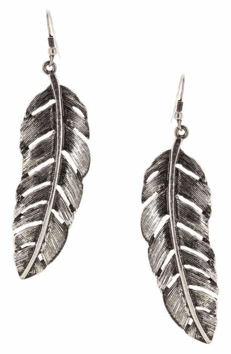 Feather Drop Earrings