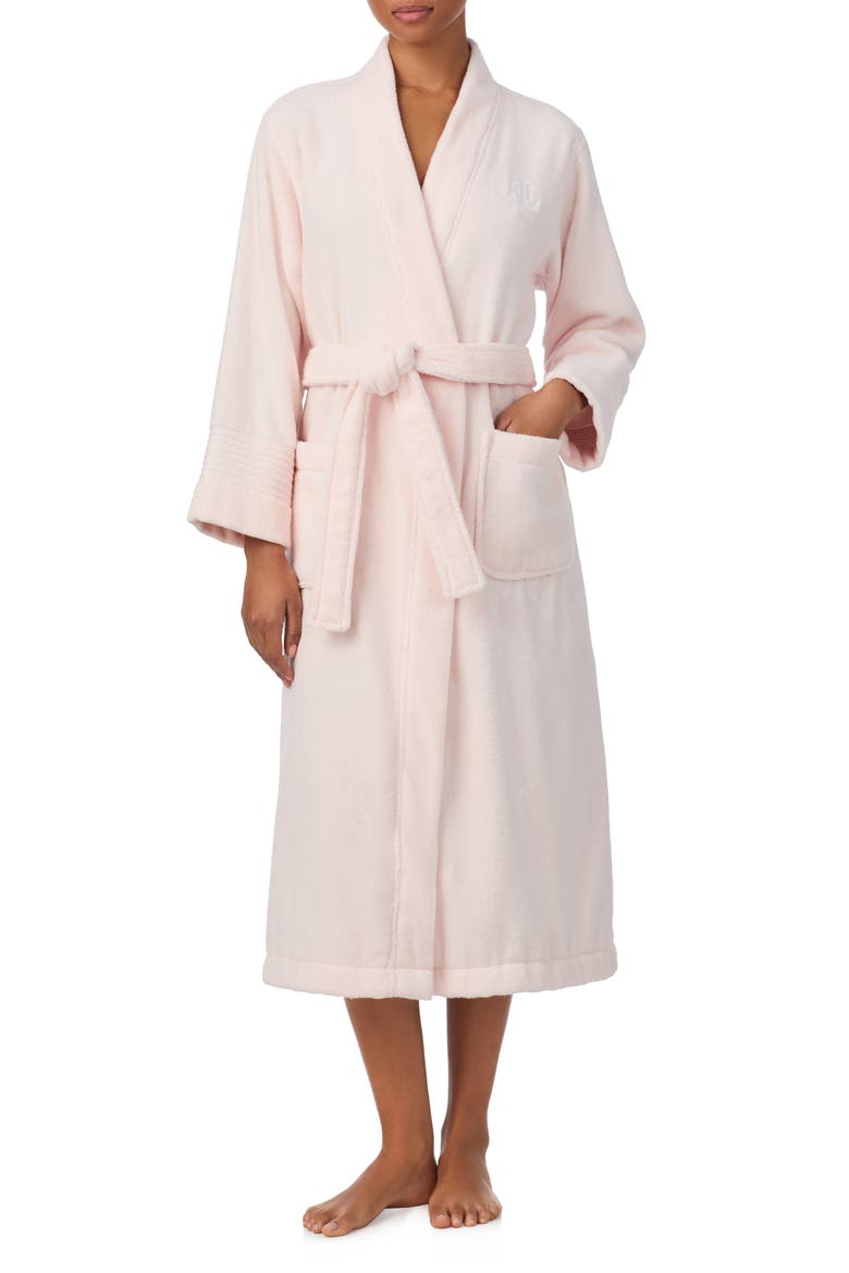Tie Waist Terry Robe, Main, color, PINK