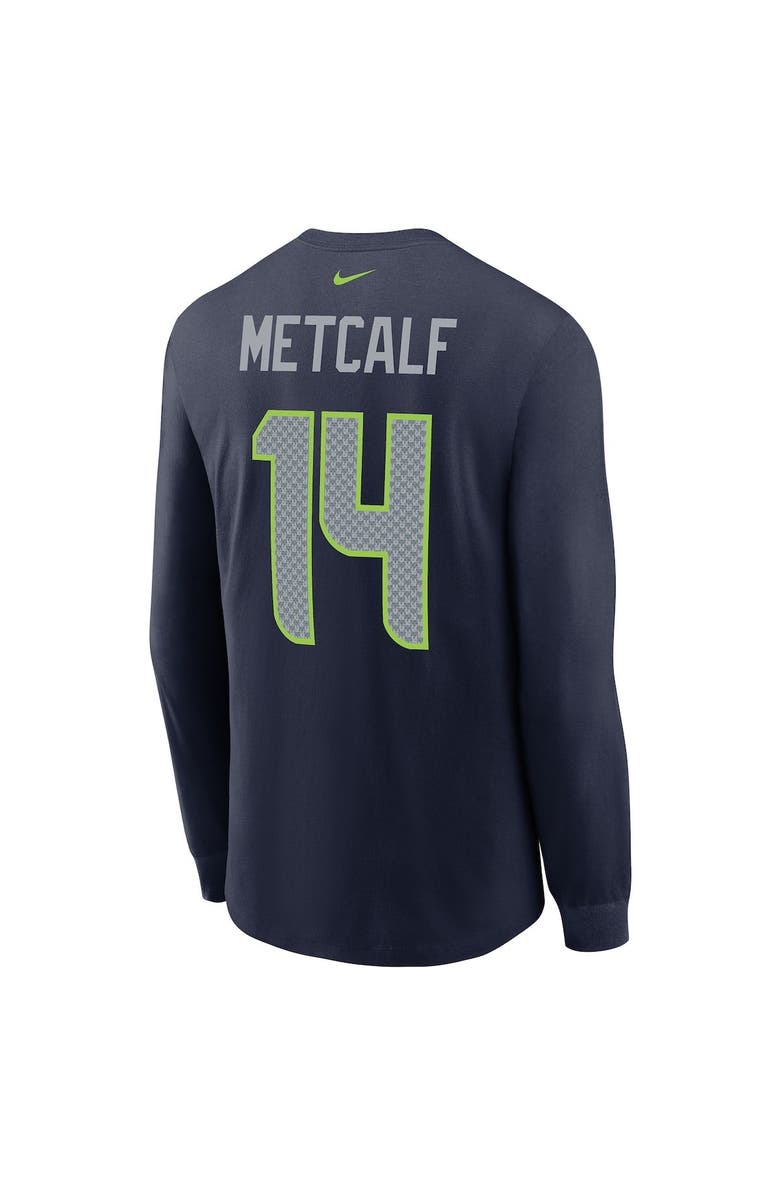 Nike Men's Nike DK Metcalf Navy Seattle Seahawks Player Name & Number Long Sleeve T-Shirt, Alternate, color, 