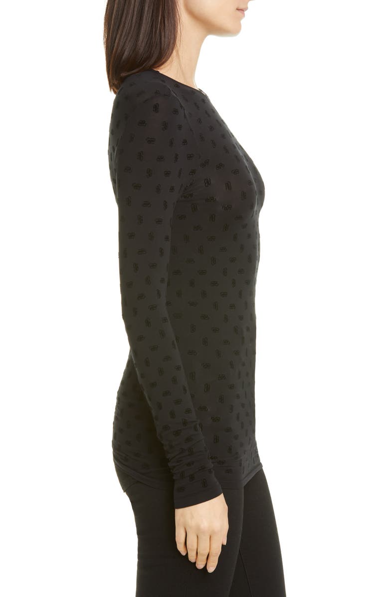 Balenciaga Flocked BB Logo T-Shirt, Alternate, color,