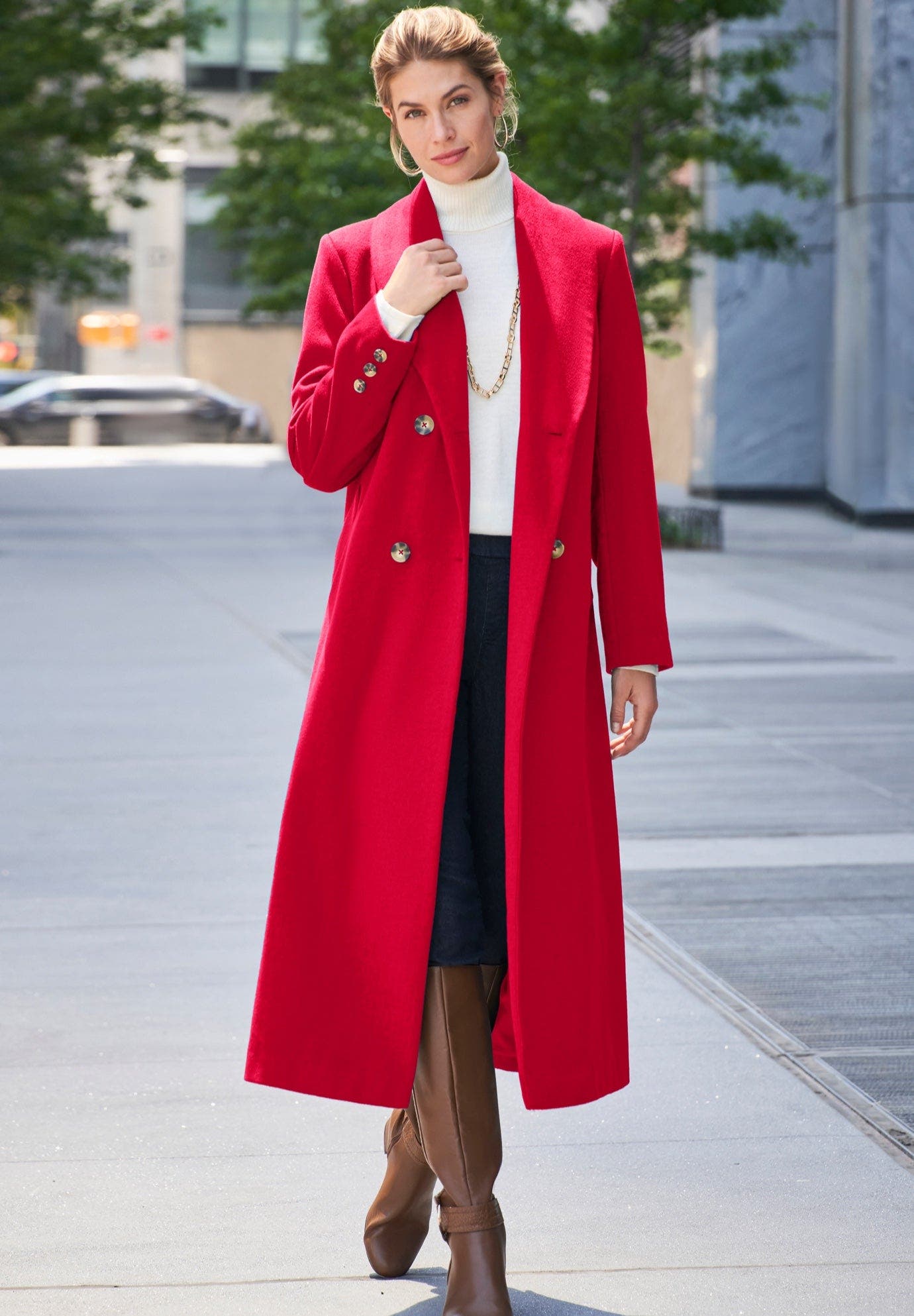 Long Shawl Collar Wool Coat - image 4