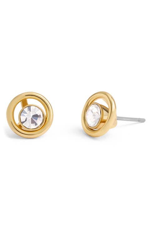 Halo Crystal Stud Earrings
