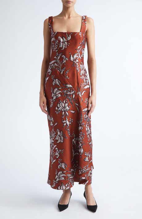 Metallic Floral Brocade Gown