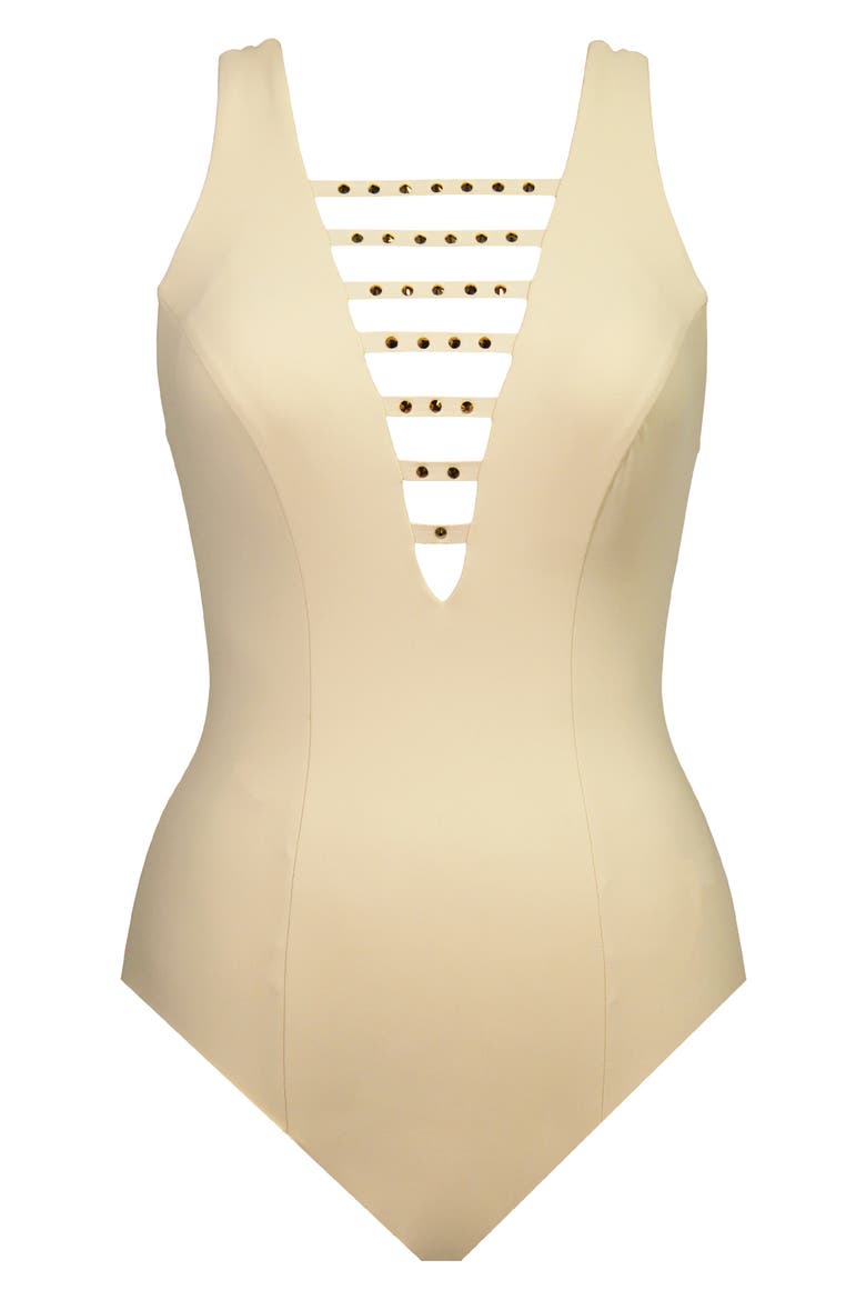 Amoressa Romancing the Stone One-Piece Swimsuit, Alternate, color, VBN