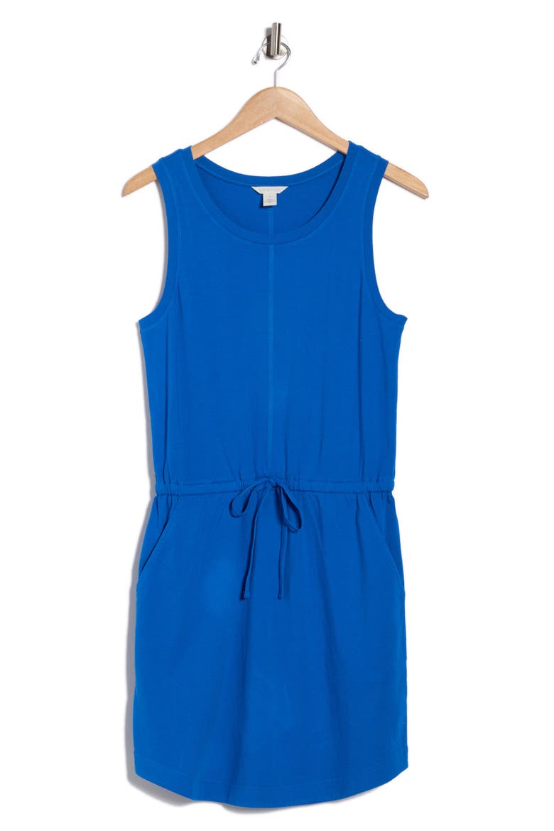 Tie Waist Cotton Shirttail Dress, Alternate, color, BLUE RACER