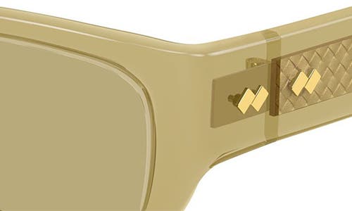 Bottega Veneta 51mm Rectangular Sunglasses In Green