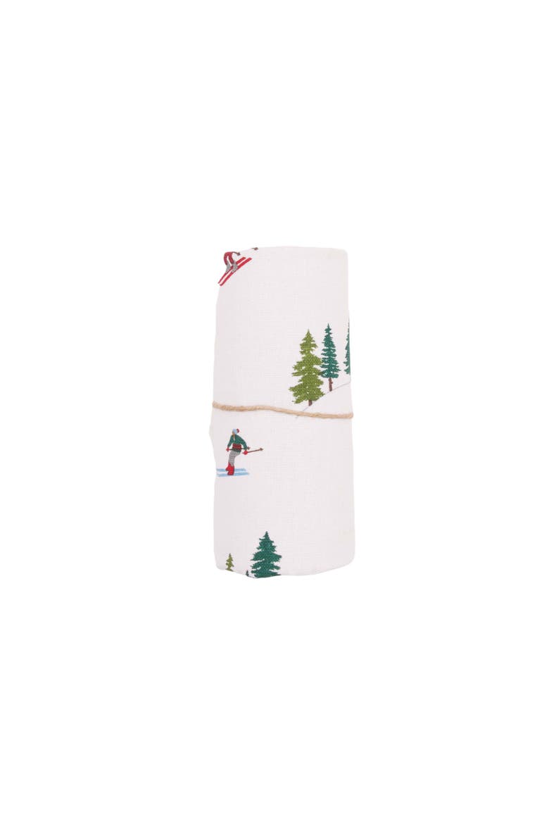 Alpine Skiers Winter Sports Christmas Towel & Stand Gift Set, Alternate, color, Red