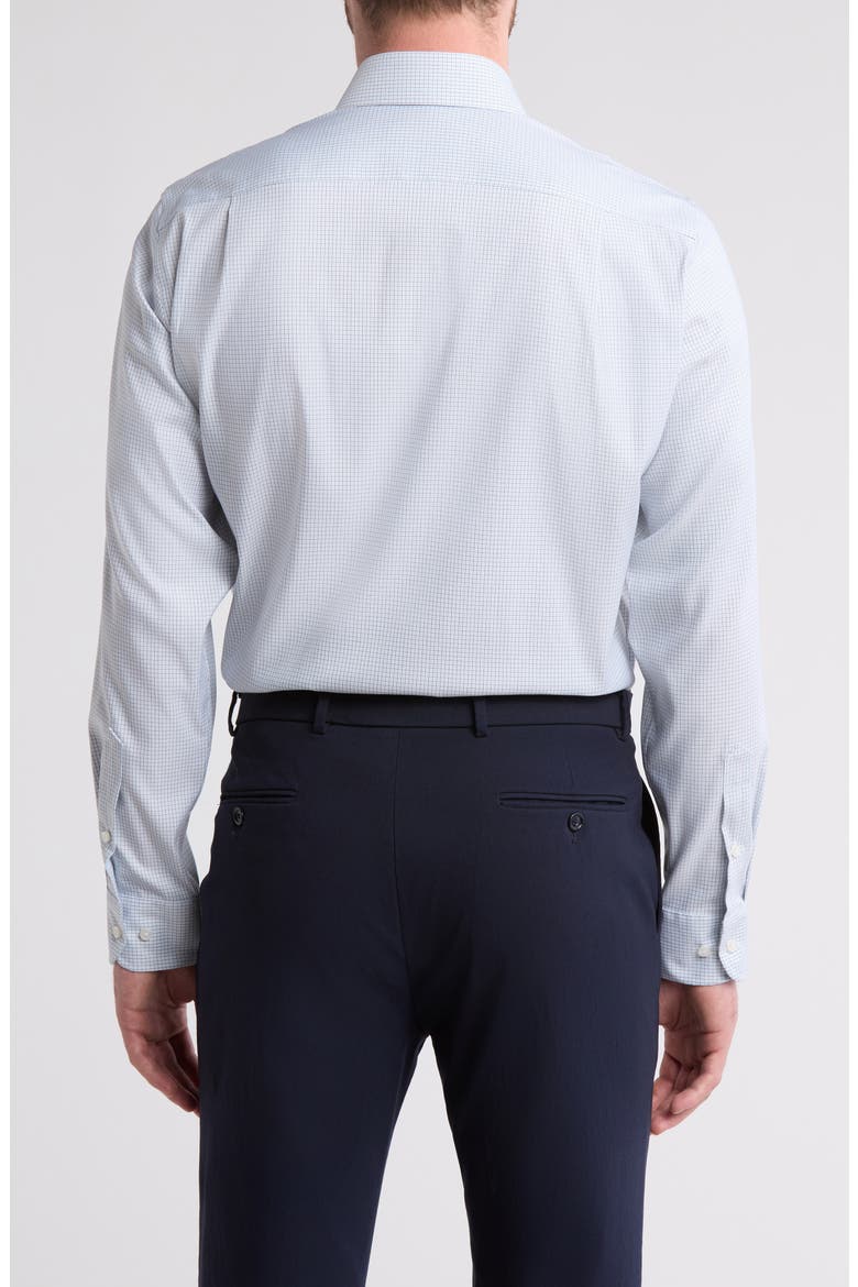 Trim Fit Check Premium Performance Dress Shirt, Alternate, color, BLUE GHOST GRID