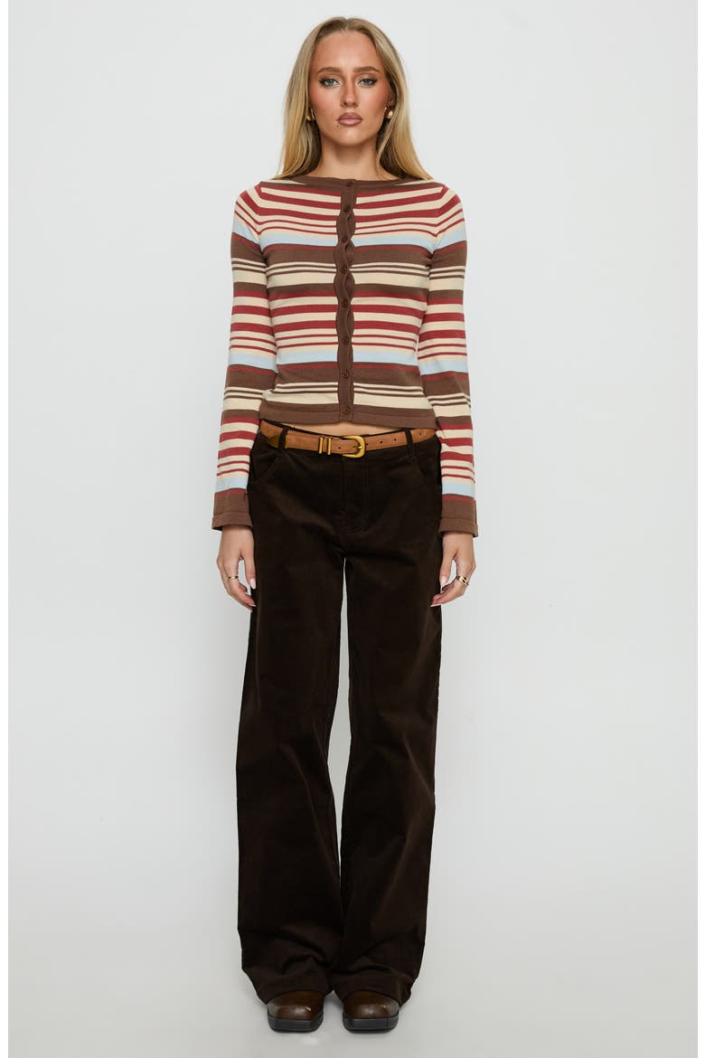 Kenza Wide Leg Corduroy Pants, Alternate, color, BROWN