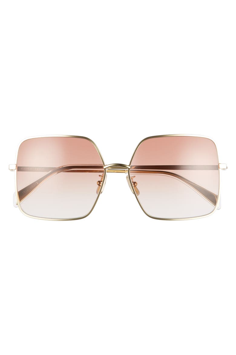 60mm Gradient Square Sunglasses, Alternate, color, ENDURA GOLD/ GRADIENT BORDEAUX