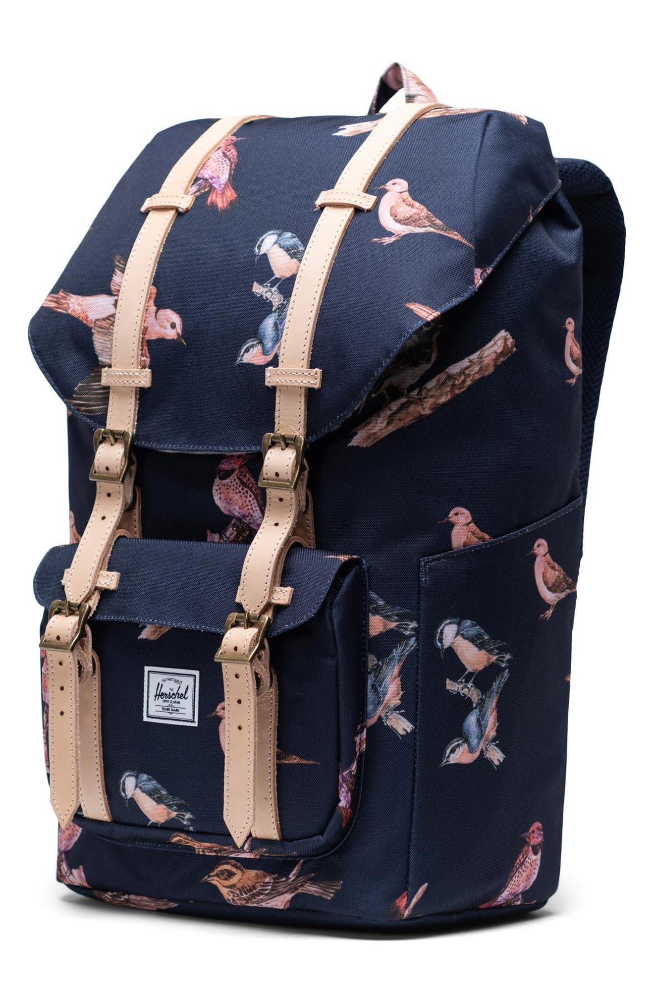 Little America Backpack, Alternate, color, PEACOAT BIRDS