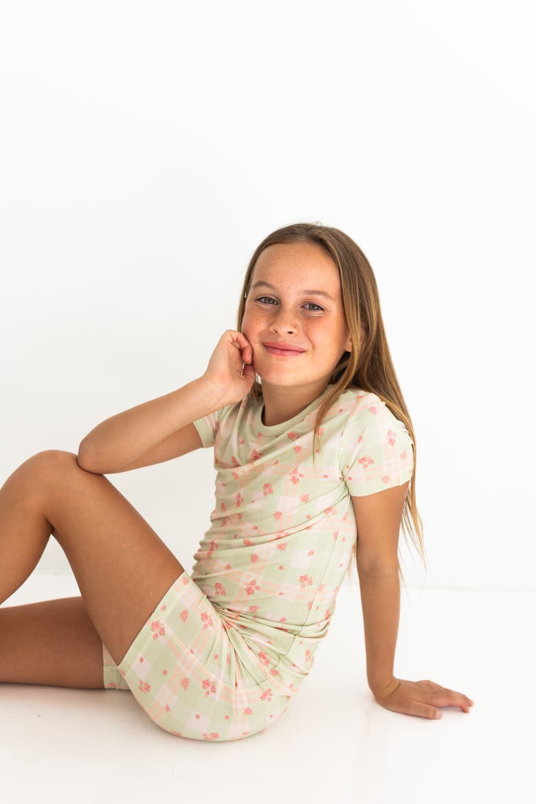 Sophie Two Piece Short Sleep Set, Alternate, color, Green Floral
