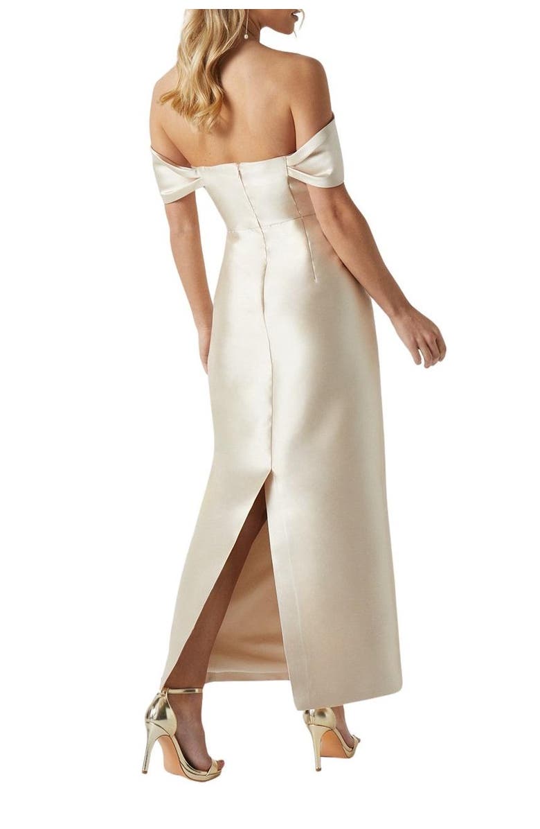 Coast Petite Column Midi Bridesmaid Dress, Alternate, color, Champagne