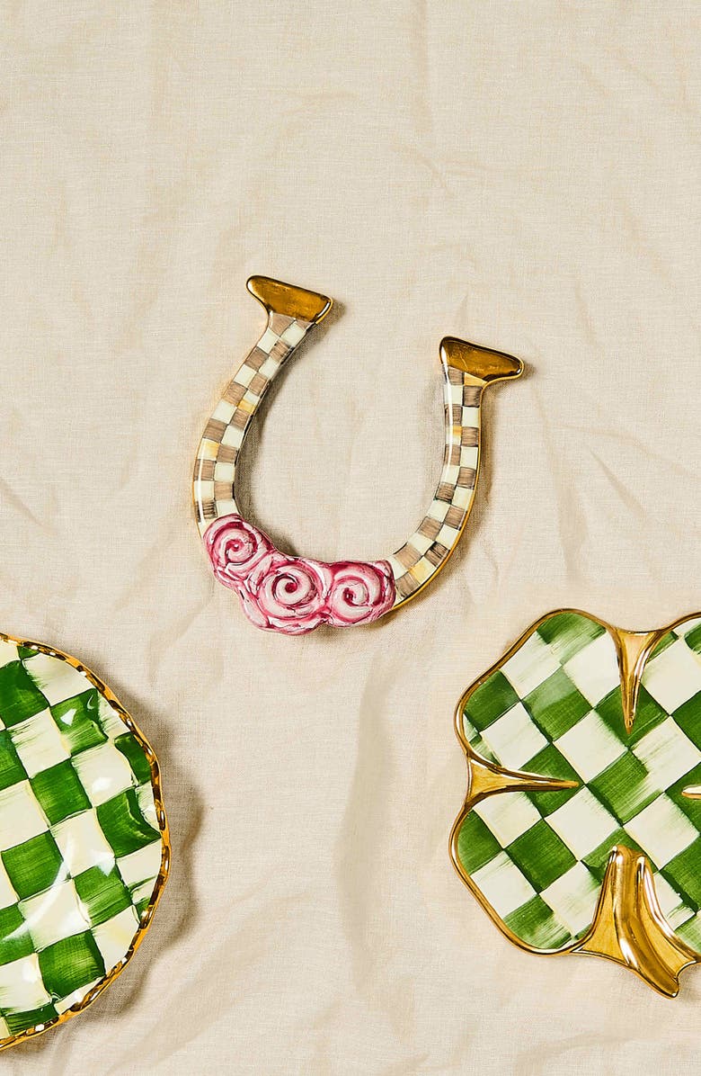 MACKENZIE CHILDS Mocha Check Horseshoe, Alternate, color, Mocha