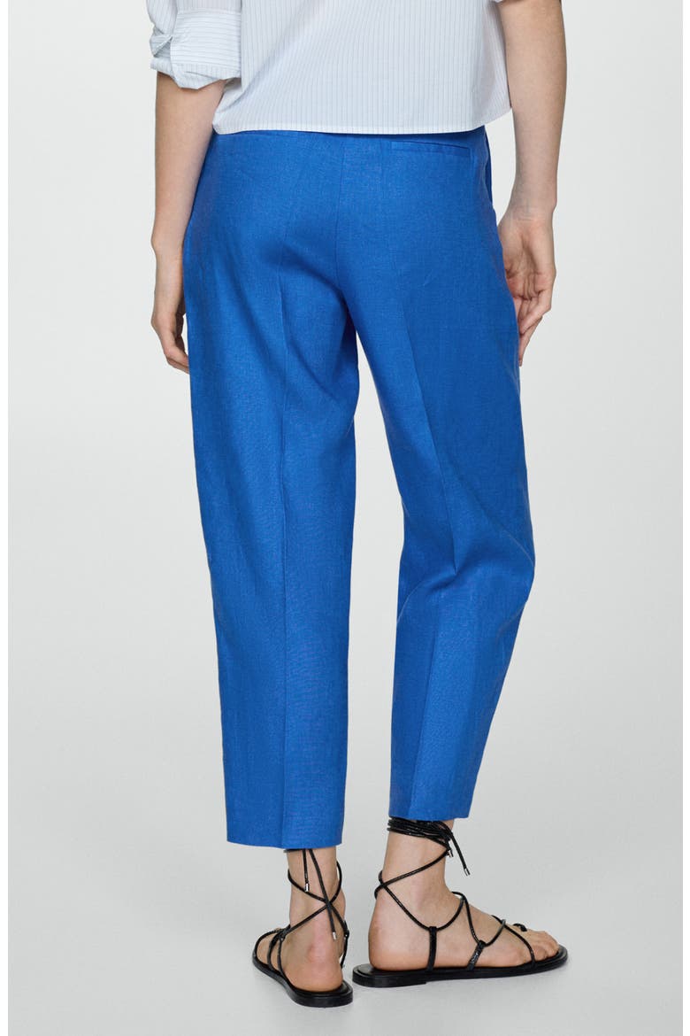 Brunoli Linen Ankle Straight Leg Pants, Alternate, color, MEDIUM BLUE