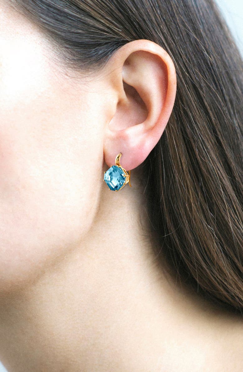 GOSHWARA Gossip Asscher-Cut Blue Topaz Drop Earrings, Alternate, color, Blue Topaz